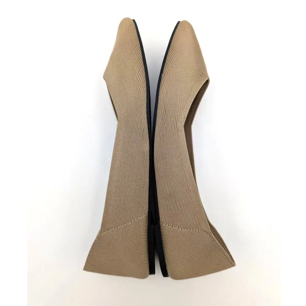 Mia Kerri Pointed Toe Ballet Flat Shoes Women's Dark Sand Size US8M EU38.5